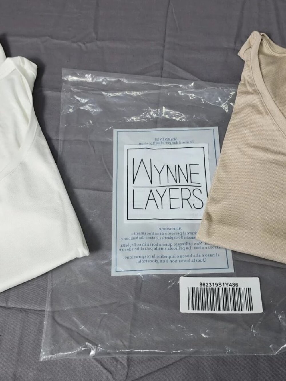 Wynne Layers Lot 2 Tank Tops Women's 3X Plus White Beige Scoop V-Neck Stretch